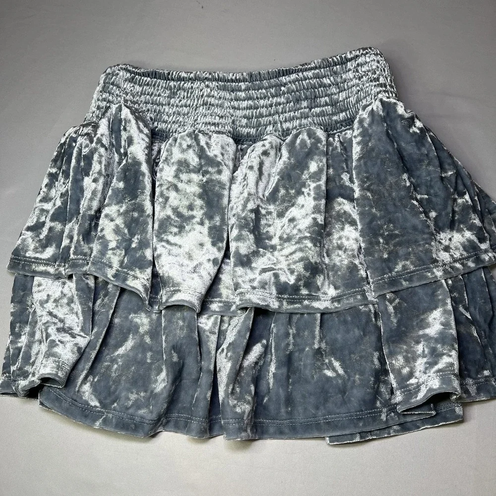Girls Gap Size 8 Medium Kids Velvet Blue‎ Tiered Mini Skirt Youth